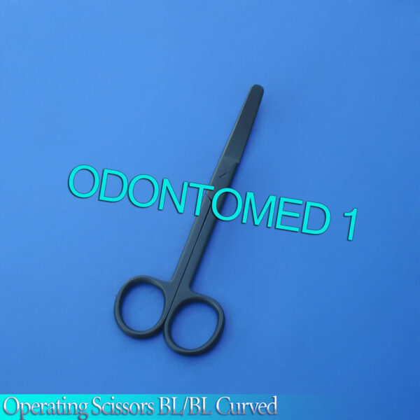 3 Operating Scissors Curved 4.5" blunt-blunt Black Coated Surgical Instruments