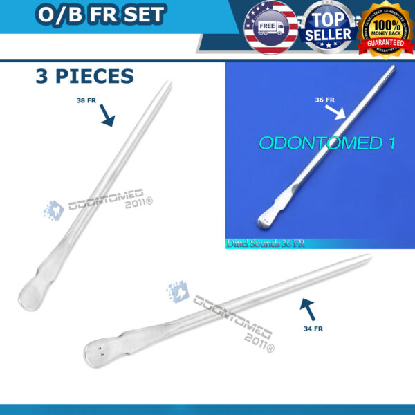 3 Piece OF Dittel Sounds 34 FR, 36FR, 38FR OB/GYNO INSTRUMENT ODM