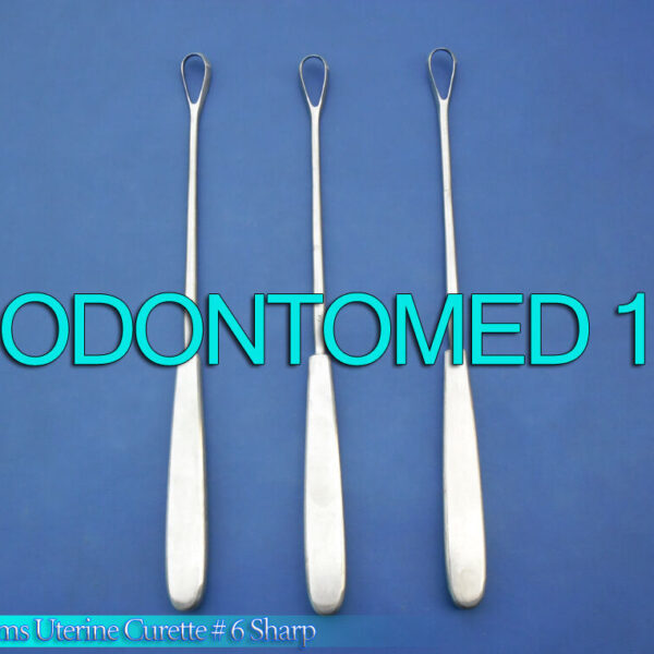 3 Sims Uterine Curettes  # 6 Sharp Blade OB/GYN Surgical Instruments