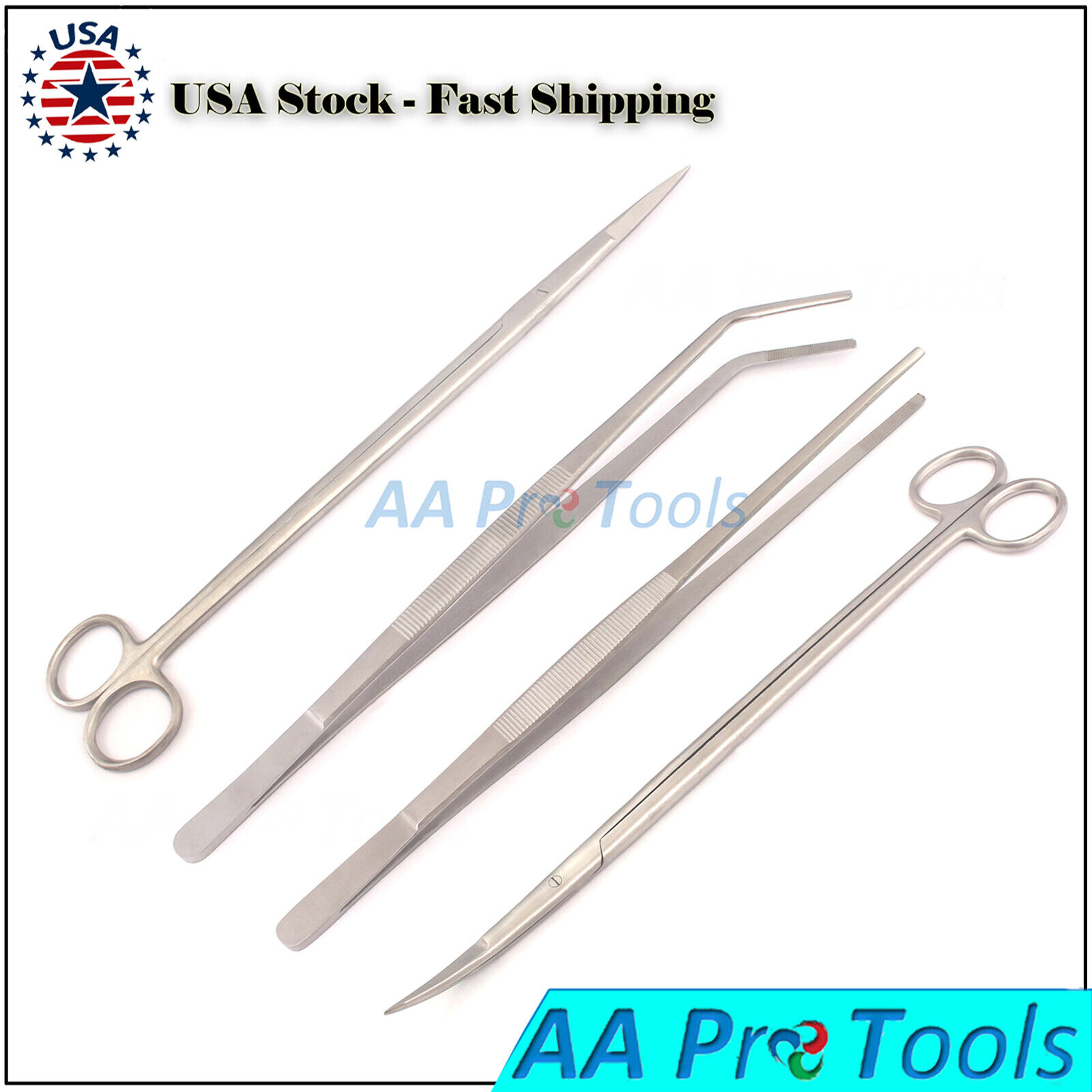 4pcs-Aquarium-Maintenance-Tools-Kit-Tweezers-Scissors-For-Live-Plants-Grass-Fish-255003815969