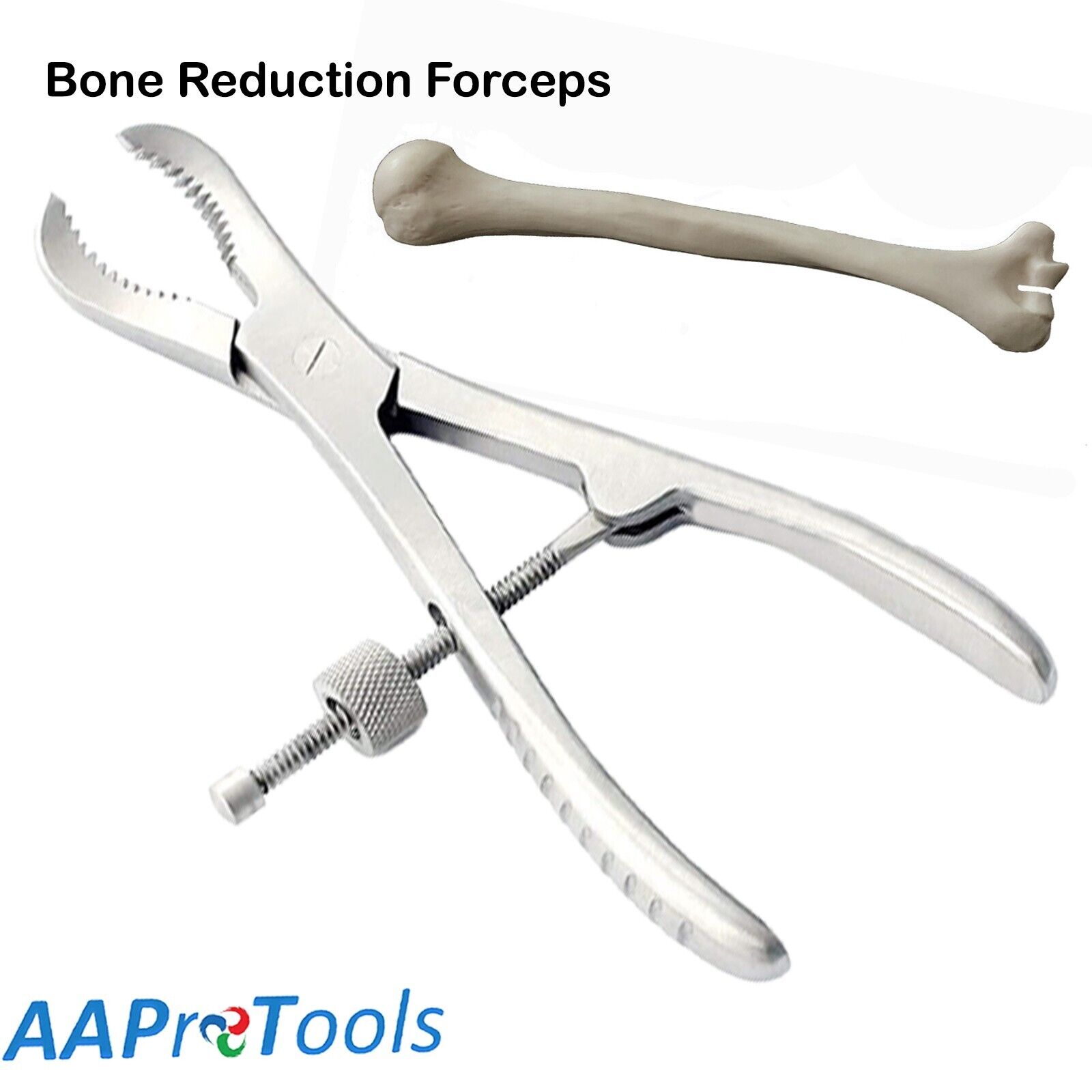 Bone-Holding-Forceps-7-Reduction-Bent-Mouth-Serrated-Jaw-With-Speed-Lock-252408440649-3