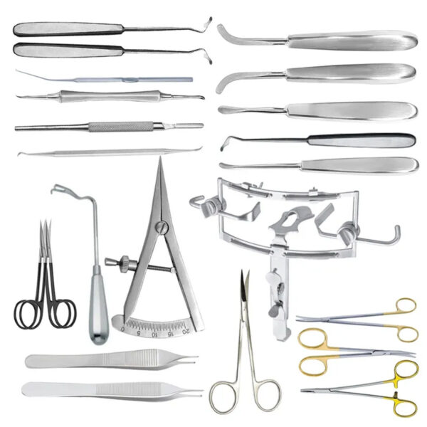 Cleft Lip Palate Set Mouth Gag Complete Set Of 22Pcs Plastic Surgery Instruments