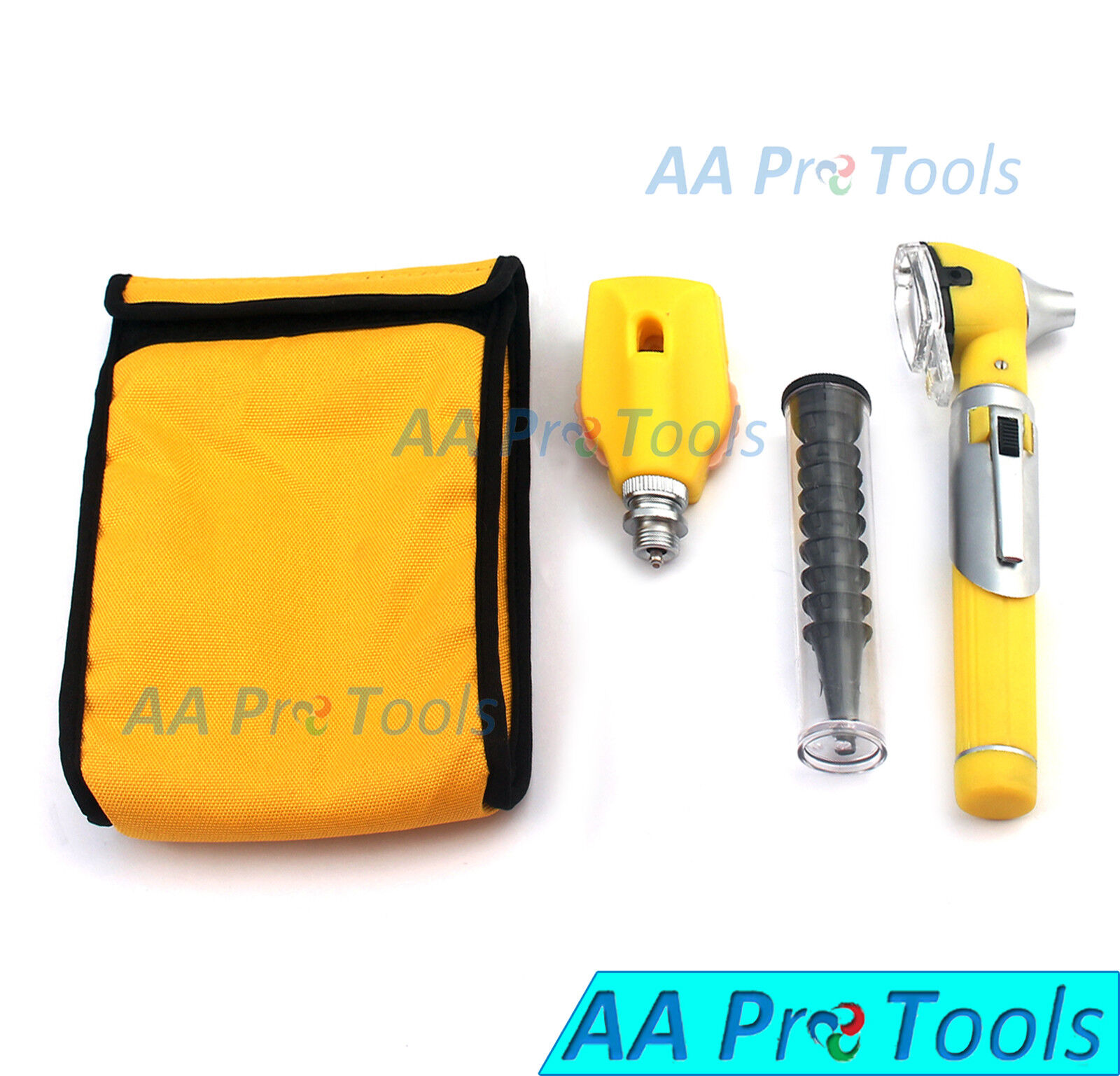 FIBER-OPTIC-Otoscope-Ophthalmoscope-Examination-LED-Diagnostic-ENT-Set-YELLOW-253240321269