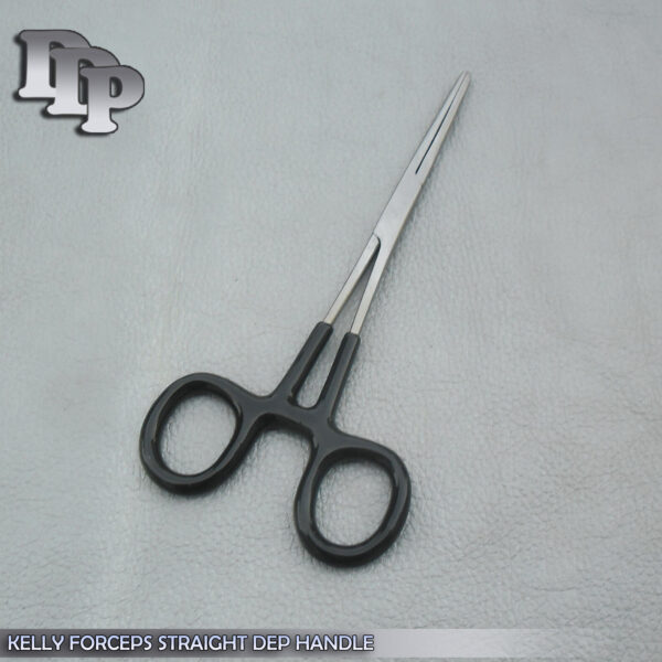 Hemostats Kelly Forceps Surgical Instruments, Black Dep Handle 5.50" Straight