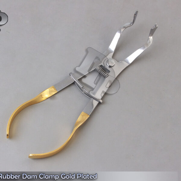 IV Type Rubber Dam Clamp Forceps Gold Plated Handle Surgical Instruments