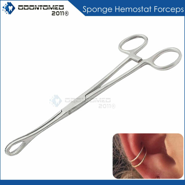 New BODY PIERCING Forceps Kit Hemostat SPONGE CLAMP 6.5" Straight