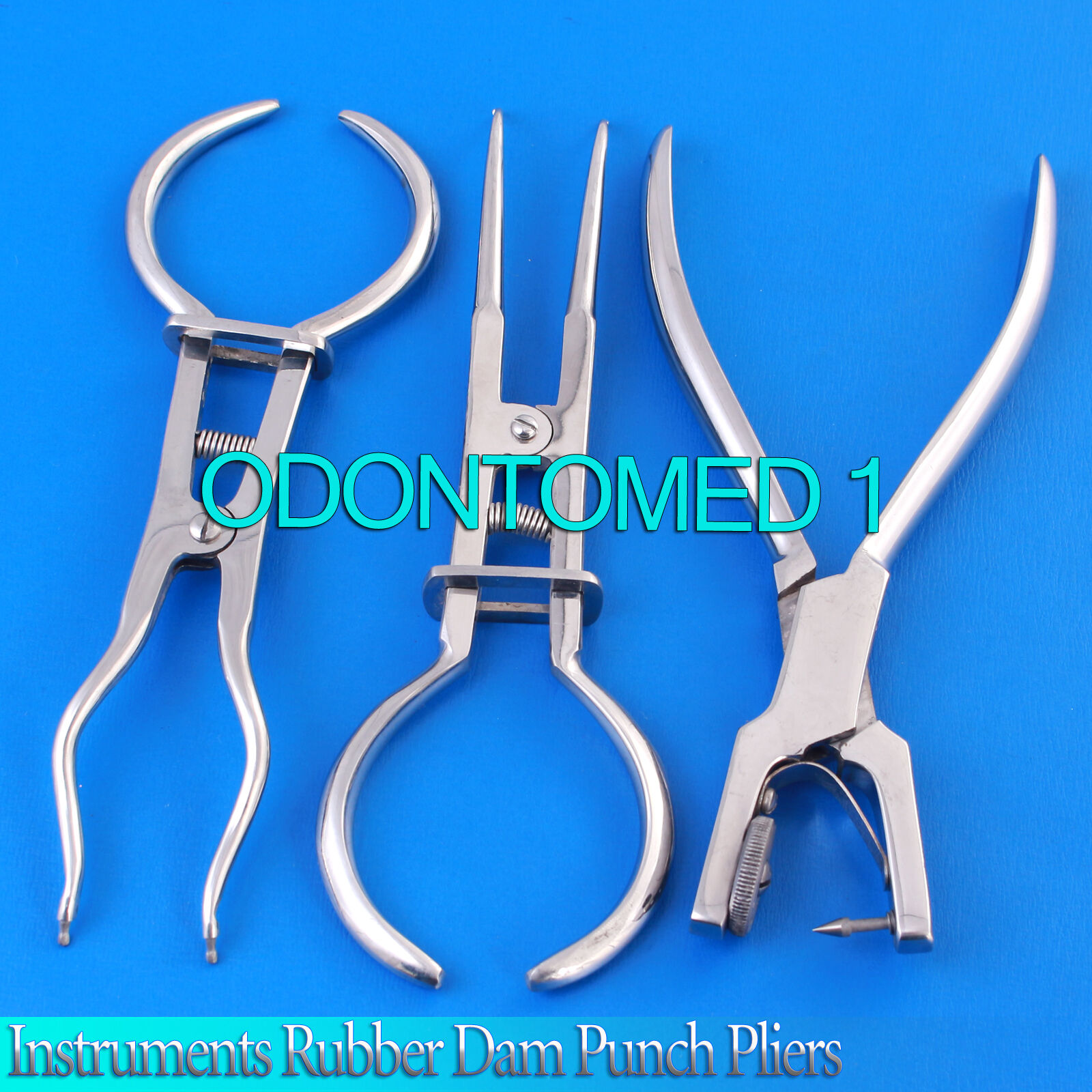RUBBER-DAM-INSTRUMENTS-KIT-PUNCH-PLIERS-AINSWORTH-BREWER-IVORY-CLAMP-FORCEPS-112016862149