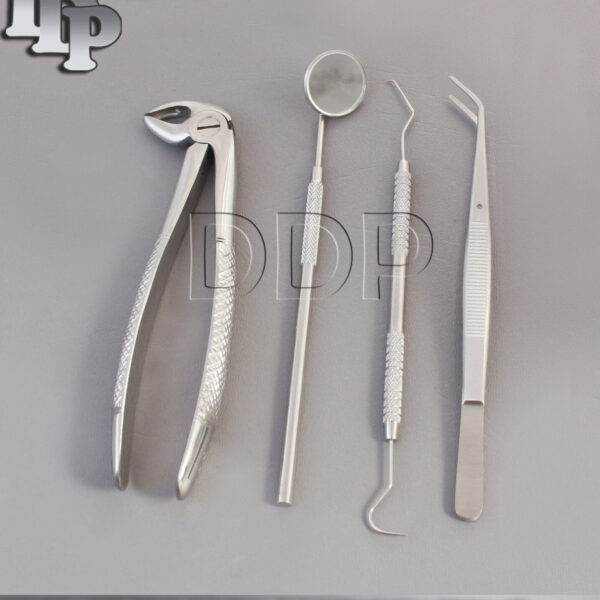 SET OF 4 PCS ORAL DENTAL SURGERY EXTRACTION KIT WITH EXTRACTING FORCEPS #33