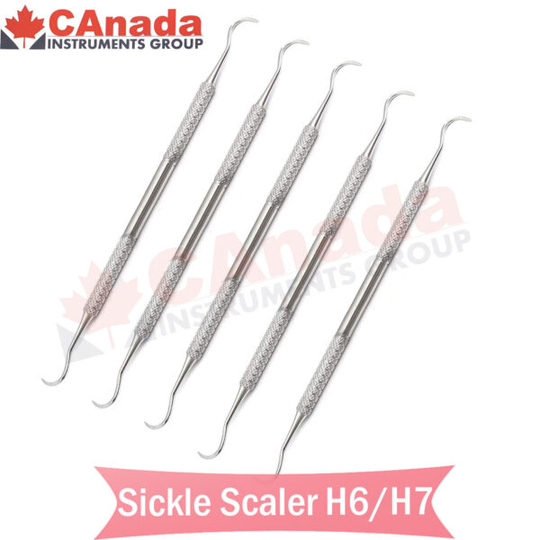 SET OF 5* SICKLE SCALER H6-H7 DENTAL HAND TOOLS INSTRUMENTS