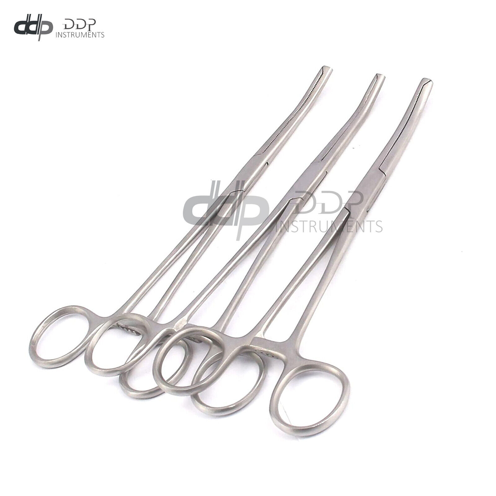 Set-Of-3-Pieces-Kocher-Hemostat-Forceps-Curved-8-Stainless-Steel-Surgical-Instr-111144407969