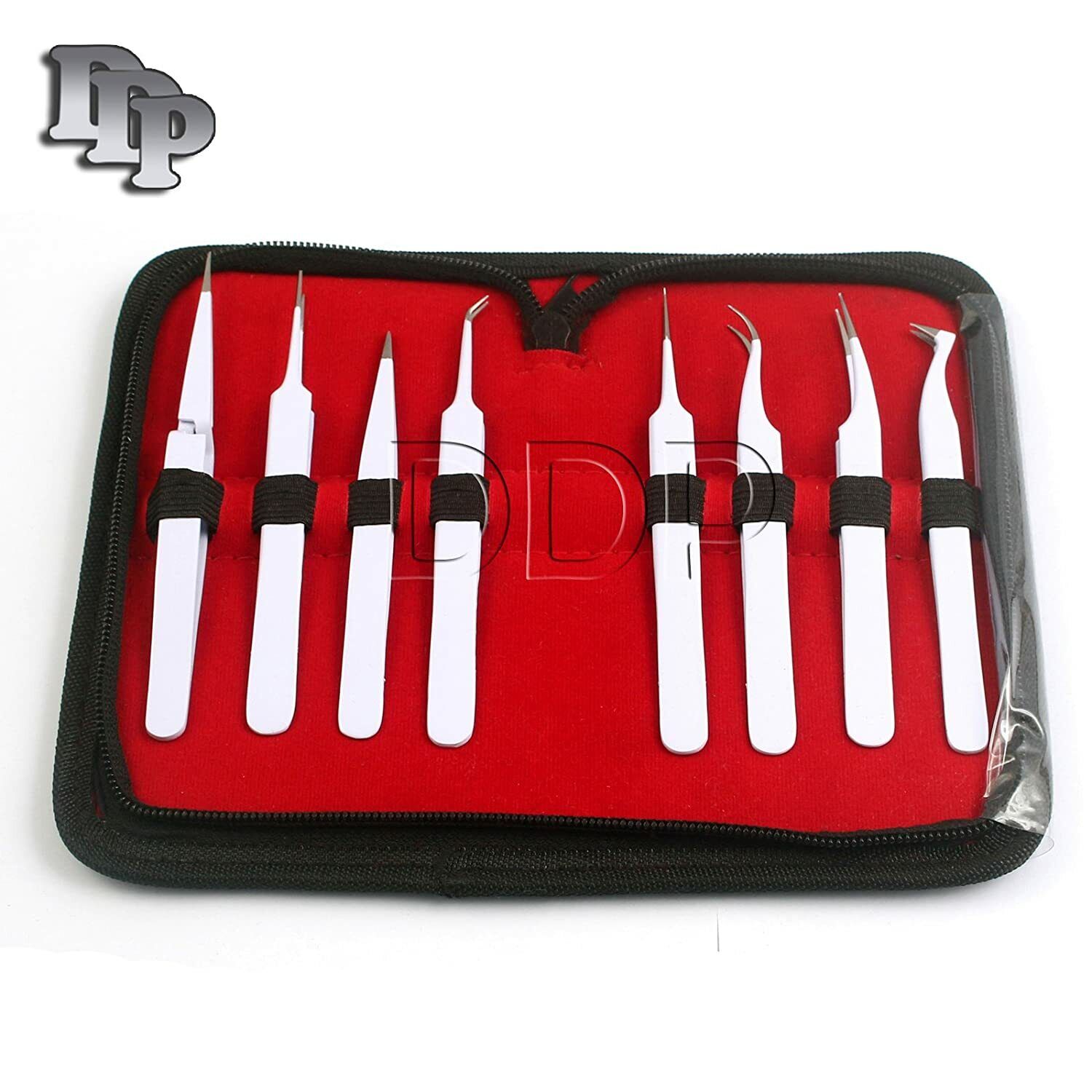 Set-Of-8-Pieces-Stainless-Steel-White-Color-Eyelash-Extension-Tweezers-122271196279