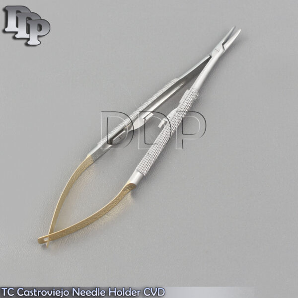 TC Castroviejo Needle Holder CVD Round 14cm Surgical Dental Instrument