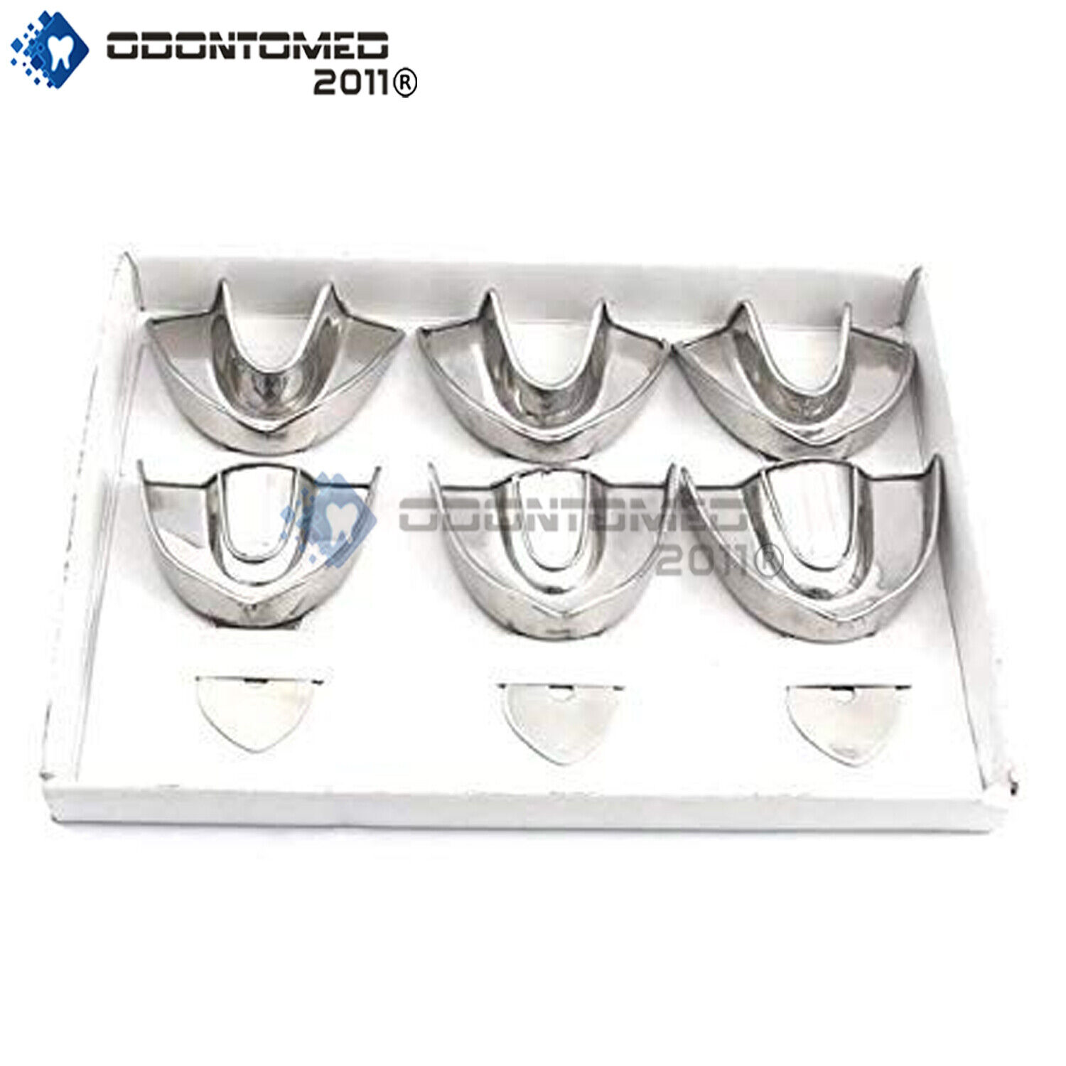 Variation-of-Dental-Impression-Trays-Stainless-Steel-Upper-Lower-Solid-Perforated-Choose-124060078429-d055